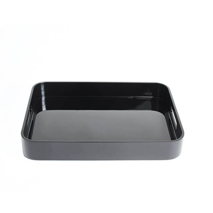 Lacquer Tray - Black - Medium for wholesale by Von Gern Home