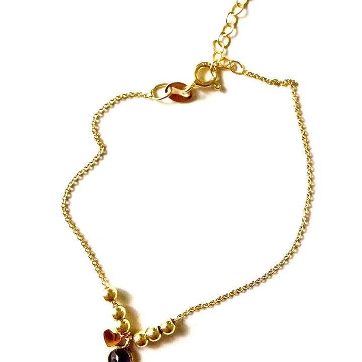 Ketting met bolletjes - Hart - Halfedelsteen voor wholesale door MundoconAlma*