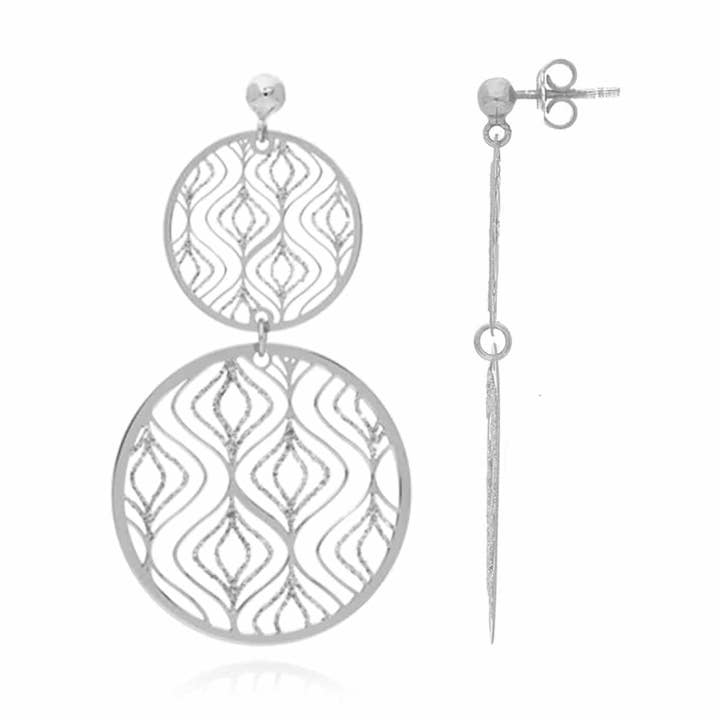 Silberne Rhodium-Wellen-Ohrringe für den Großhandel von ORUS BIJOUX