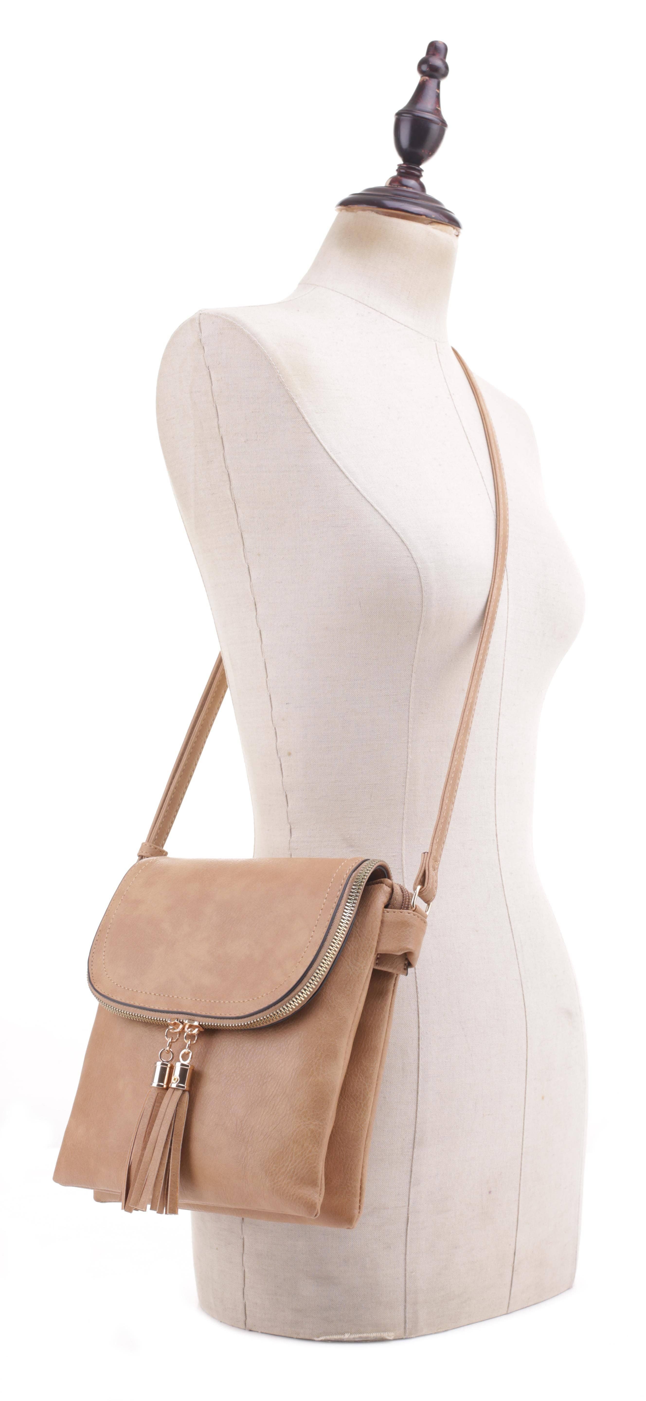 MiMi Wholesale - Wholesale Crossbody Bag - Women's - DJ96152 BJ6152 Monogrammable Flap-over Two Compartment Cross16