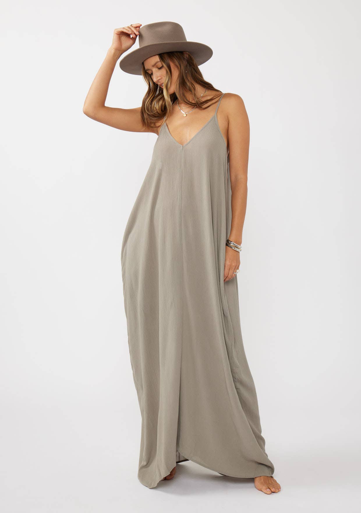 Lovestitch - Wholesale Dress - Women's - The Original V-Neck Cocoon Maxi Dress with Pockets13