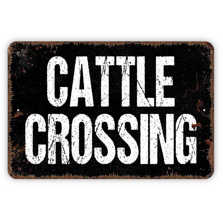 Black Hills Wildwoods - Wholesale Sign - Cattle Crossing Sign - Farm Cow Metal Wall Art - Indoor or Outdoor