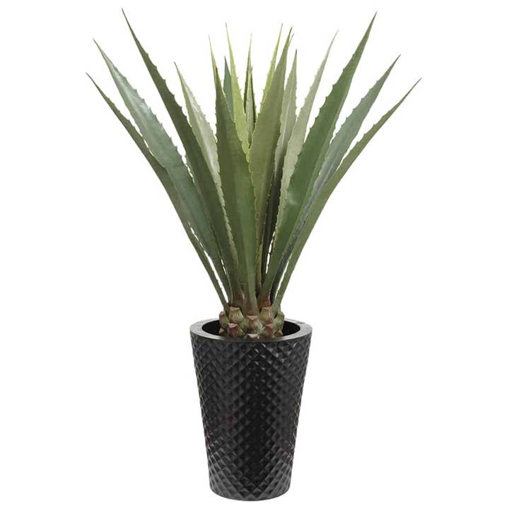 61"H x 37.5"W x 39"L Agave inMetal ContainerGreen for wholesale by Silk Flower Depot