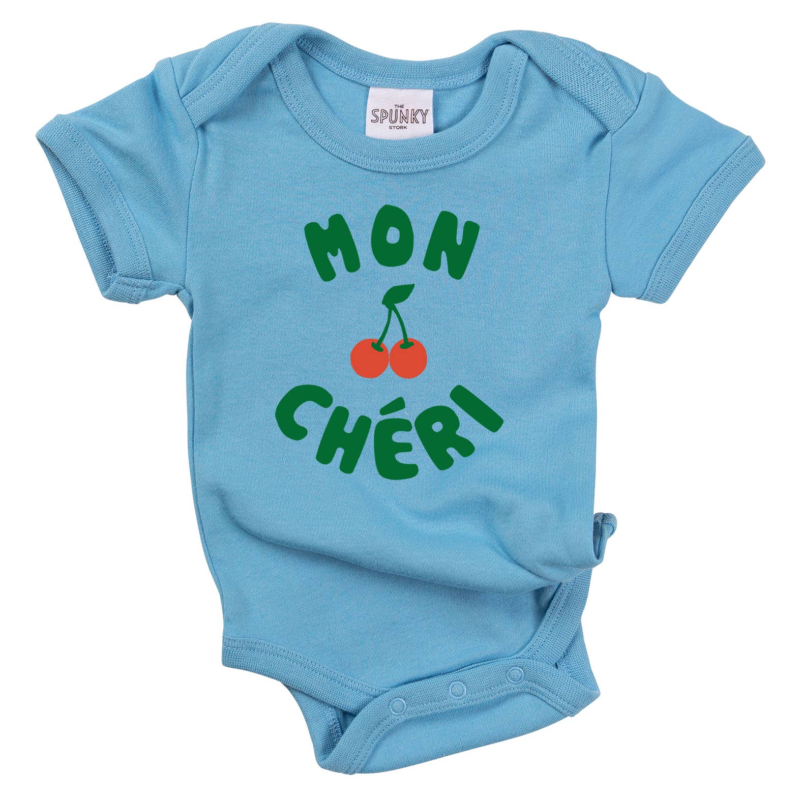 Spunky Stork - Vendita all'ingrosso Maglietta serigrafata - Bambini - Maglietta biologica con grafica 'Mon Chéri' e ciliegie per bebé e bambini7