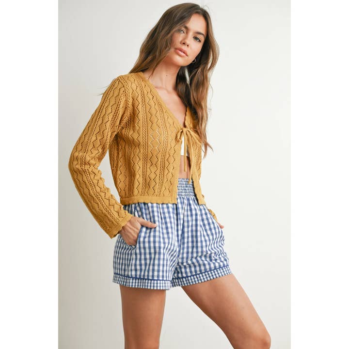 Apolline - Wholesale Shorts - Women's - Garterized Gingham Shorts Classic Charm Effortless Comfort3