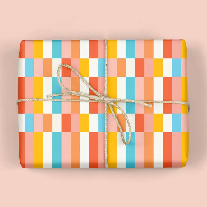 SUMMER CHECKERBOARD Gift Wrap (ROLL) for wholesale by MELLOWWORKS