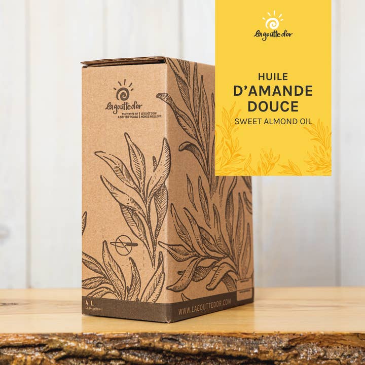 Sweet almond oil for wholesale by La Goutte d'Or Inc.