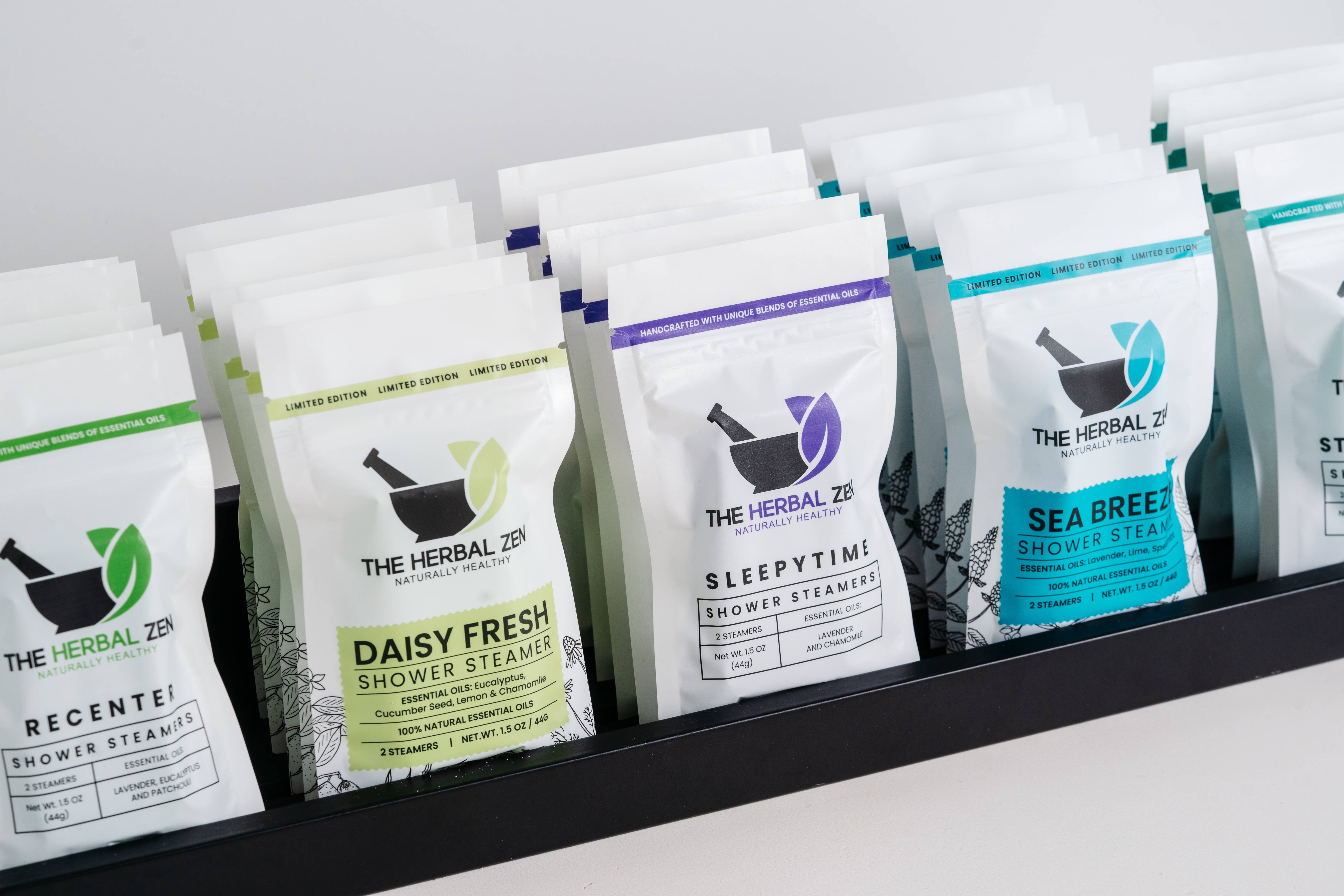 The Herbal Zen - Vente Bombe de douche/galet bien-être pour la douche - Mini Vapeurs de Douche 2-Pack | Cadeau de Saint-Valentin12