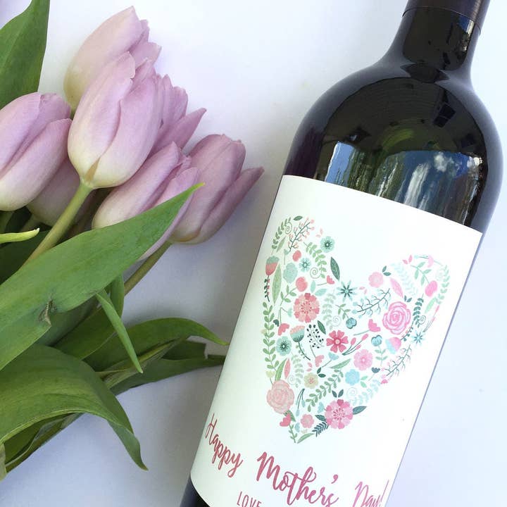 Paprika Paperie – Großhandel Geschenkanhänger-Etikett – Muttertagsgeschenk Wein Personalisiertes Etikett Geschenk für Mama Einzigartiges Muttertag Mama Weinetikett Mutter Danke Erstes Mal Mama