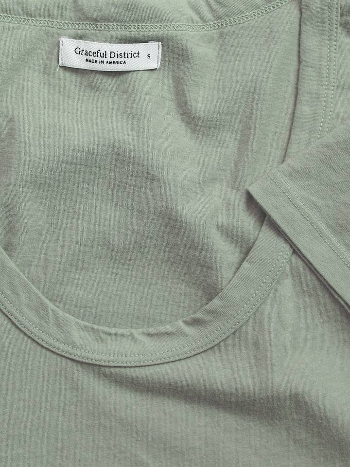 Sage Sophia Scoop Neck Tee for wholesale by Graceful District