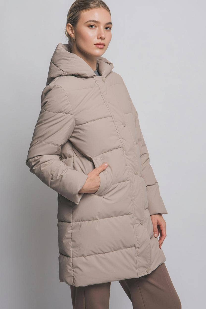 42POPS - Wholesale Outerwear Vest - Women's - ,...._ Hooded Long Quilted Puffer Coat7