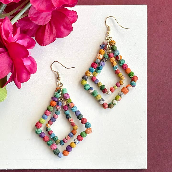 WorldFinds – wholesale Dangle earrings – Kantha Milieu Lantern Chandeliers0