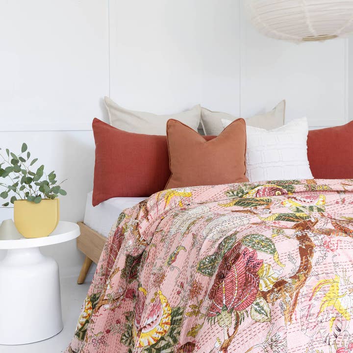 Boho-Eclectica – wholesale Täcke – Indian Kantha Quilt Filt Överkast Överdrag - Floria