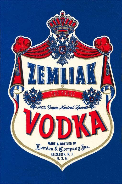 Found Image Press - Vendita all'ingrosso Set di cartoleria/cancelleria - Etichetta Vodka Zemliak BV-170 Biglietto d'Auguri0