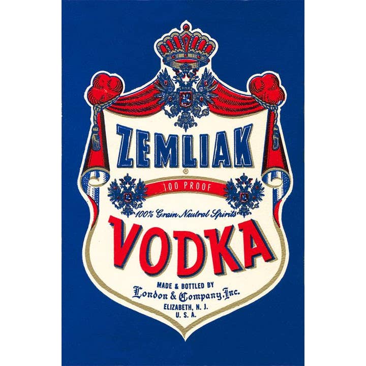 Found Image Press - Wholesale Sticker - Sticker BV-170 Zemliak Vodka Label