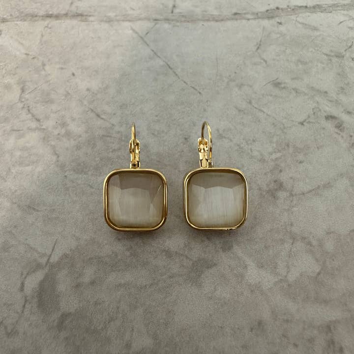 Sq earrings white for wholesale by Saint Fatale