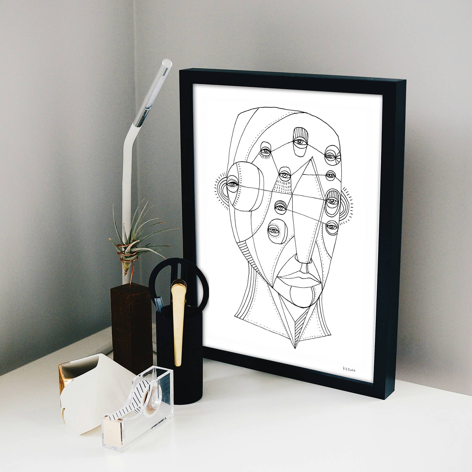 Keemo Gallery - Wholesale Art Print - Black and White Illustration Abstract Unique Art Print 7