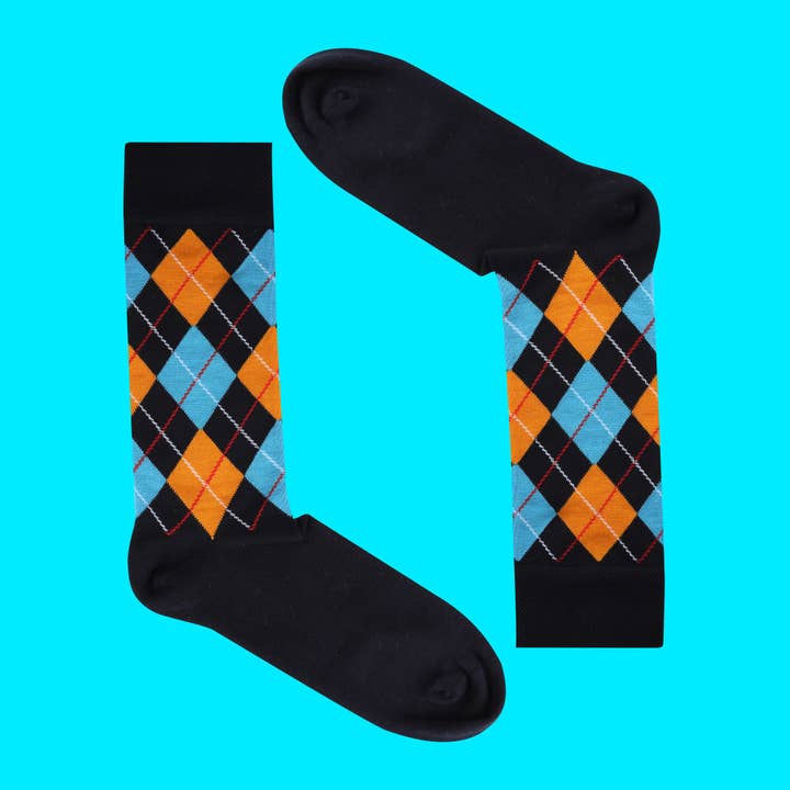 City Of Clouds Bamboo Argyle Sock #PlymouthArgyleBlues for wholesale by CityOfClouds