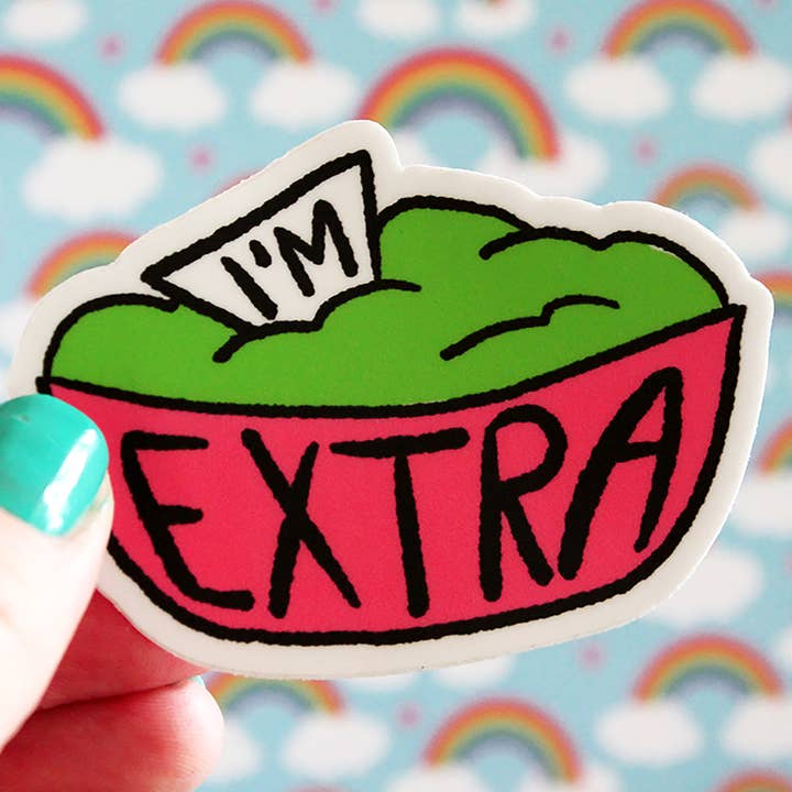 Jeg er ekstra guac-klistermærke for engroshandel hos Kat French Design
