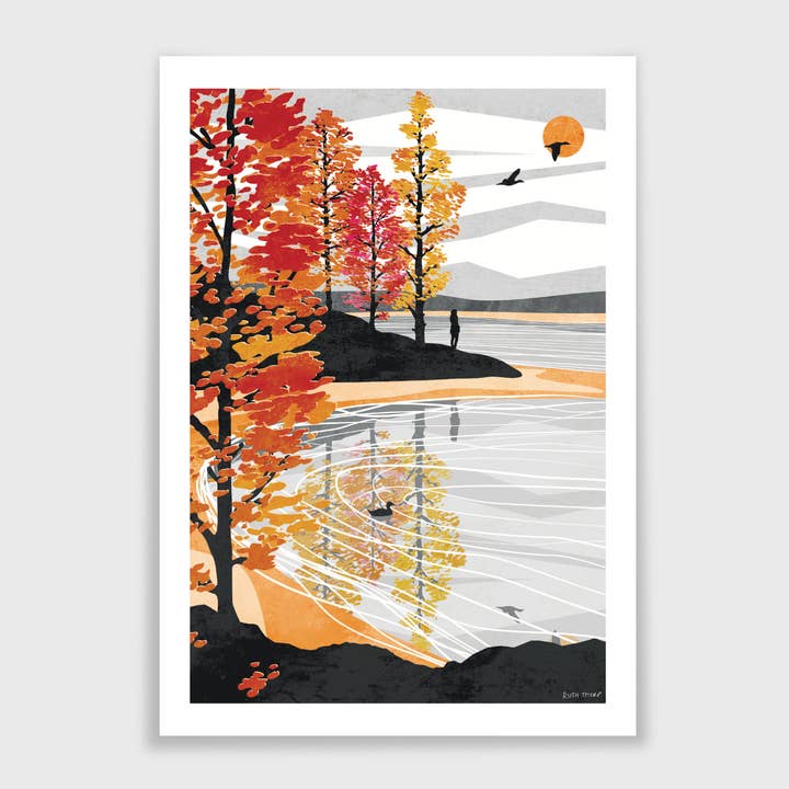 Ruth Thorp Studio - Wholesale Art Print - Golden Shore Art Print: (A4, A3) Autumn Collection