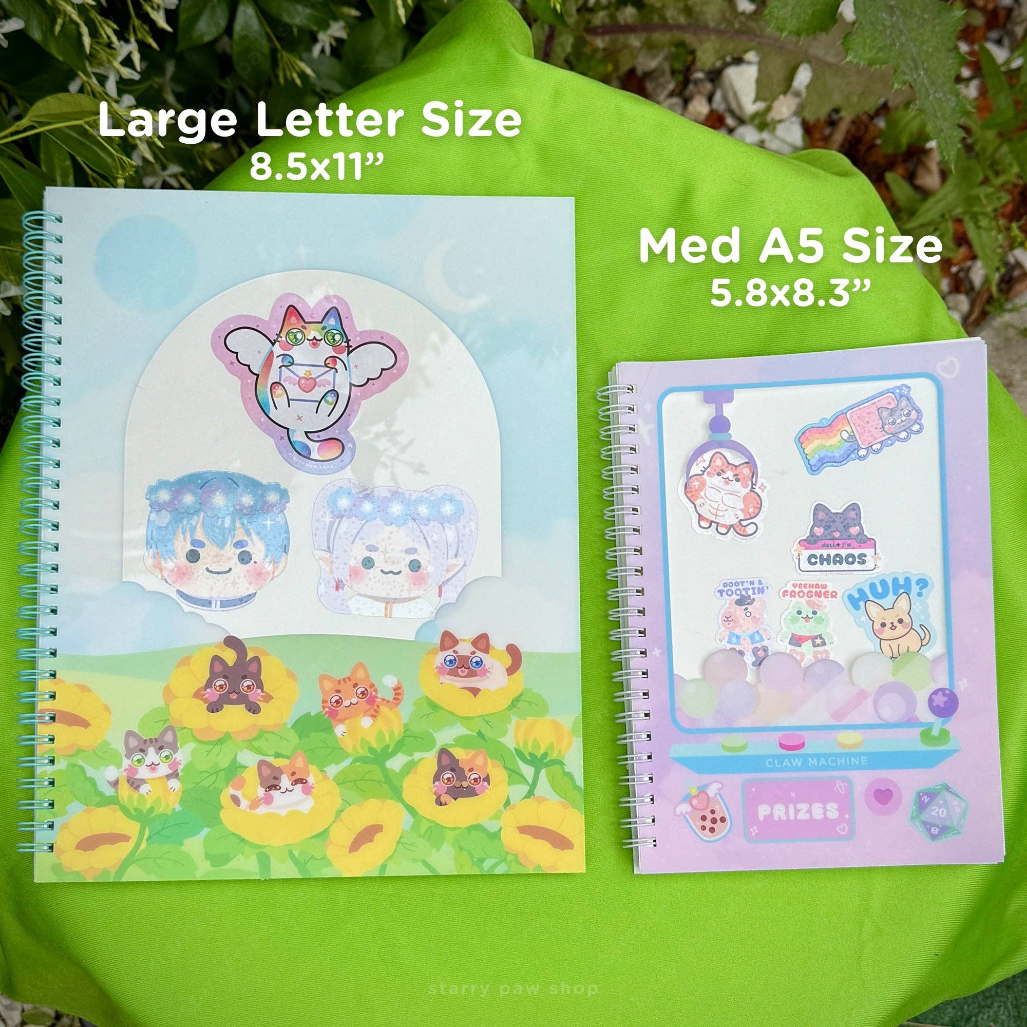 Starry Paw Shop - Wholesale Scrapbook - Sunflower Cats Large Sticker Book 8.5x11" Transparent Window2