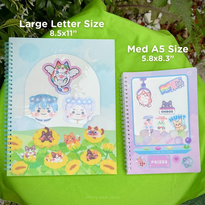 Starry Paw Shop - Wholesale Scrapbook - Sunflower Cats Large Sticker Book 8.5x11" Transparent Window2
