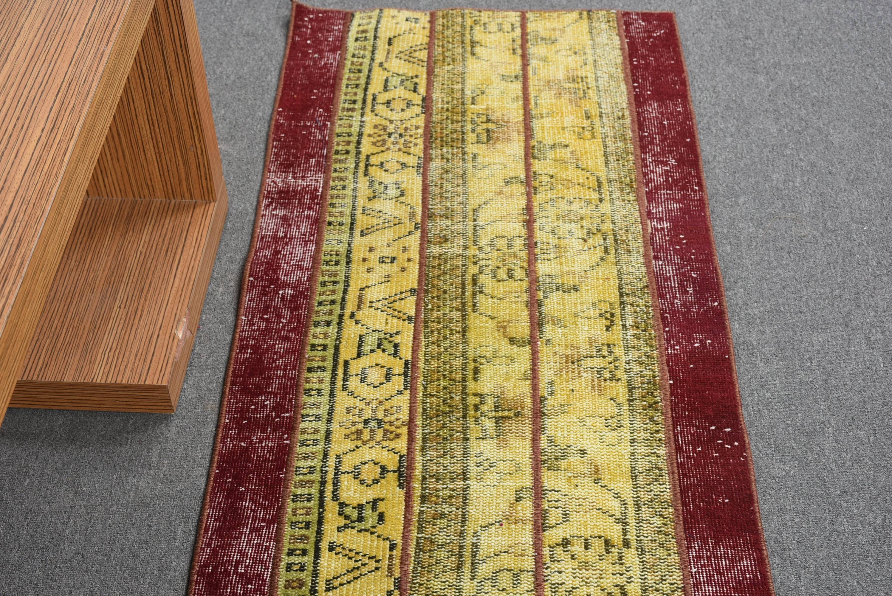 Vintage Rugs Loom - Wholesale Stair Runner - Handmade Yellow & Red Geometric Rug, 2.1x7.7 Ft6