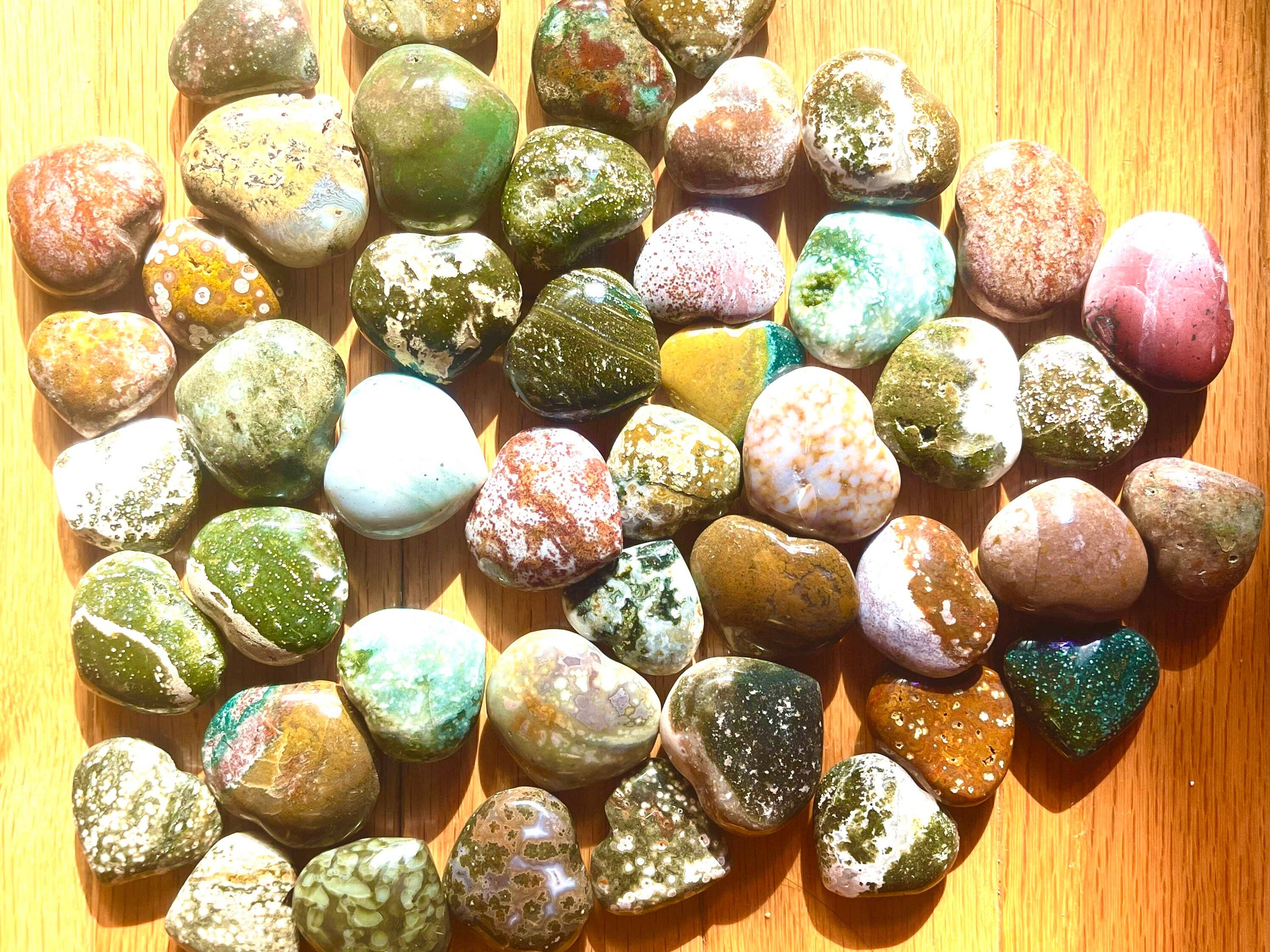 Tumbledshop - Wholesale Spiritual Stone/Crystal - Ocean Jasper Hearts, Jasper Crystal Heart, Puffy Hand Carved8