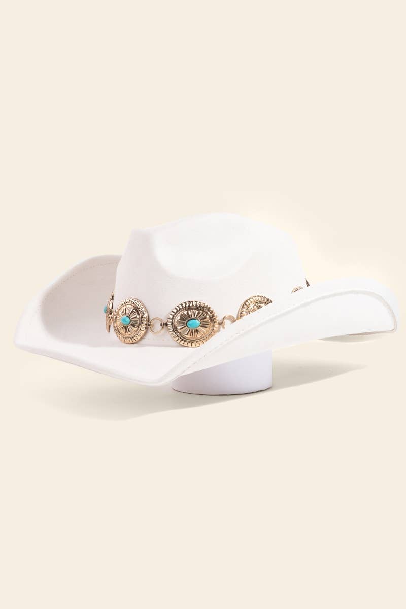 Anarchy Street – Engroshandel Bucket hat - Dame – Turkis Stud Oval Concho Kæde Western Cowboy Hat2