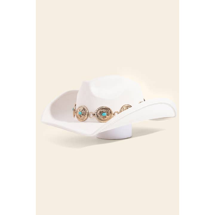 Anarchy Street – Engroshandel Bucket hat - Dame – Turkis Stud Oval Concho Kæde Western Cowboy Hat2