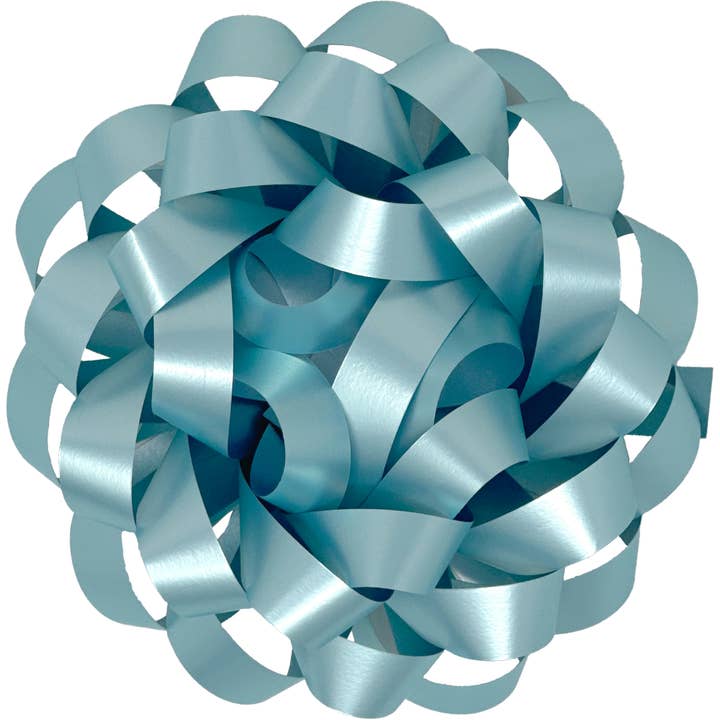 Bows - 5" Pastel Blue Poly for wholesale by Jillson & Roberts