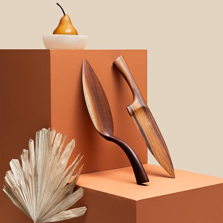 Server & Large Knife Set for wholesale by Itza Wood