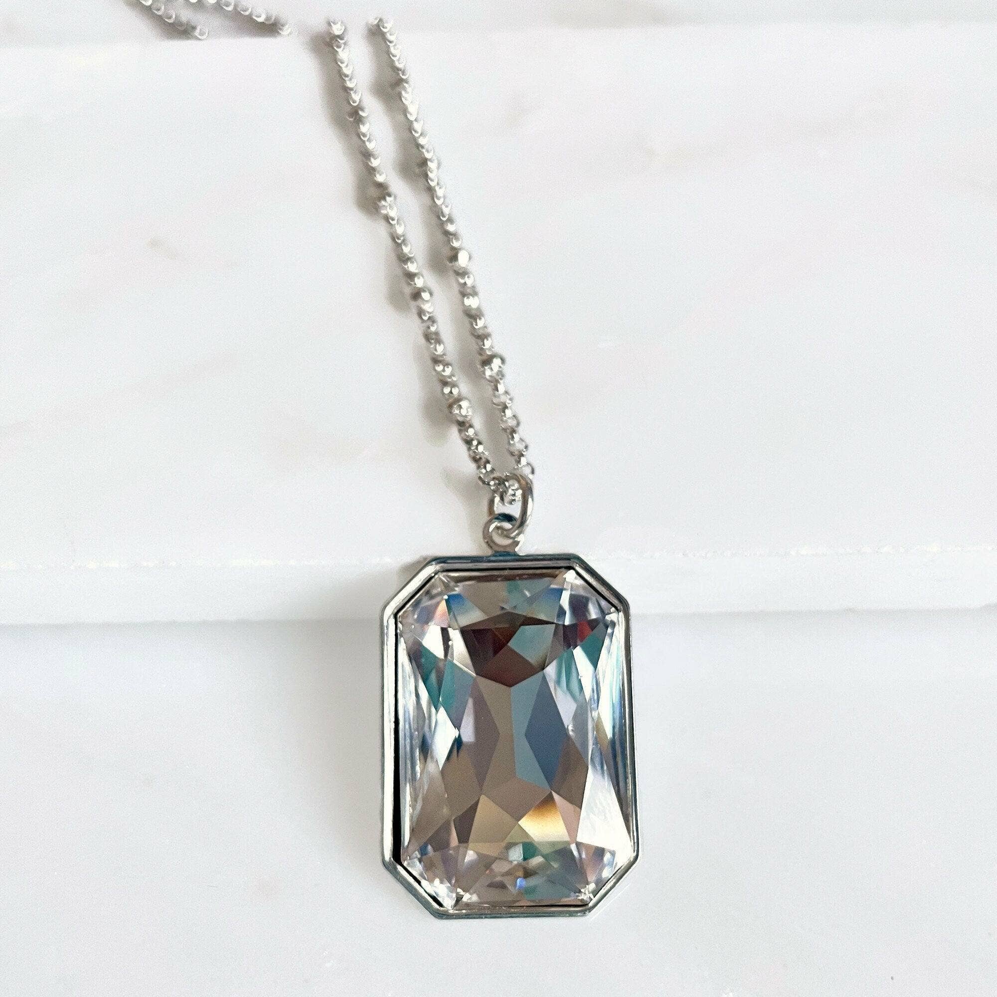 Love Your Bling® - Wholesale Pendant/Charm Necklace - Large clear crystal pendant2