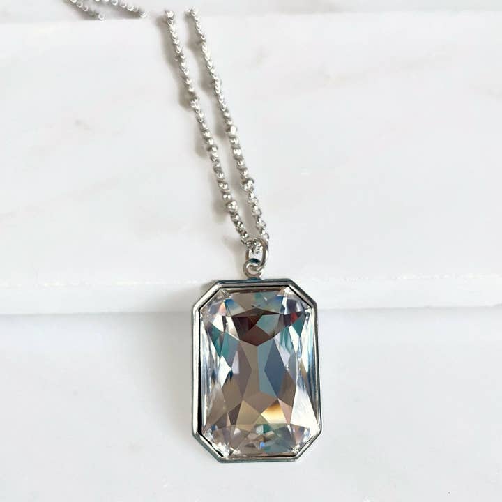 Love Your Bling® - Wholesale Pendant/Charm Necklace - Large clear crystal pendant2