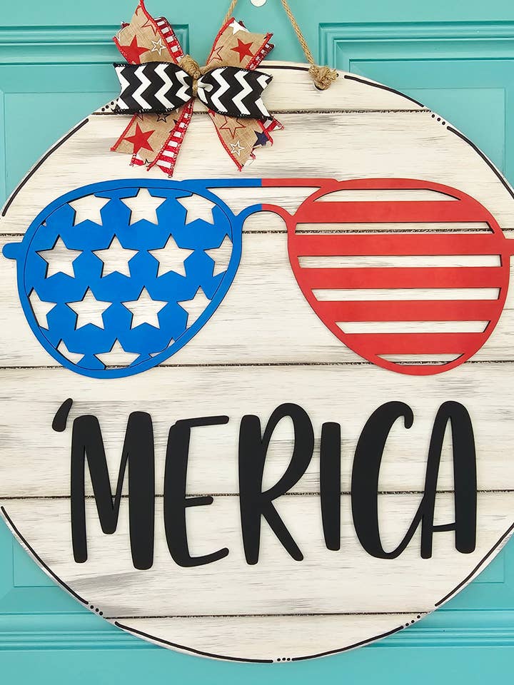 DIY 'Merica Door Hanger for wholesale by Teal Moon Creations