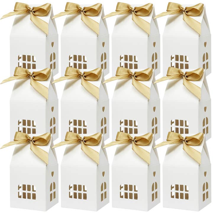 Wrapables.com - Wholesale Gift Box - Wrapables House Shaped Gift Boxes with Ribbons (Set of 12)