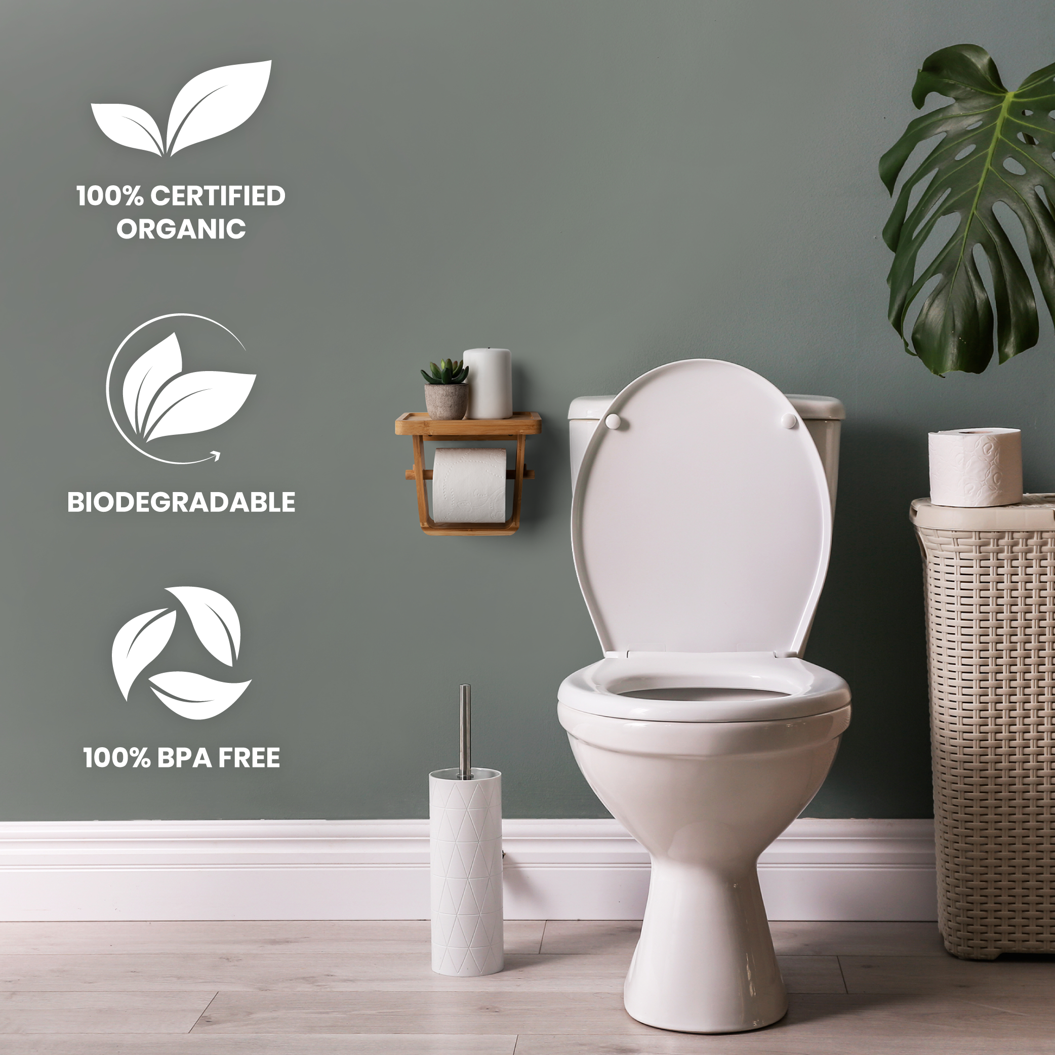 Arrow and Stem - Vendita all'ingrosso Supporti per carta igienica - Porta carta igienica in bambù con ripiano6