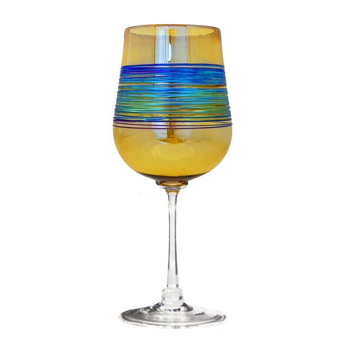 Romeo Glass - Venta al por mayor Copas de cóctel/licor - Arcoíris dorado hilado