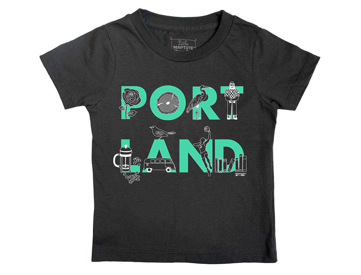 Maptote - Wholesale Screen Printed T-Shirt - Kids - Portland Font Toddler Tee