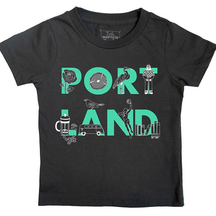 Portland Font Toddler Tee for wholesale by Maptote