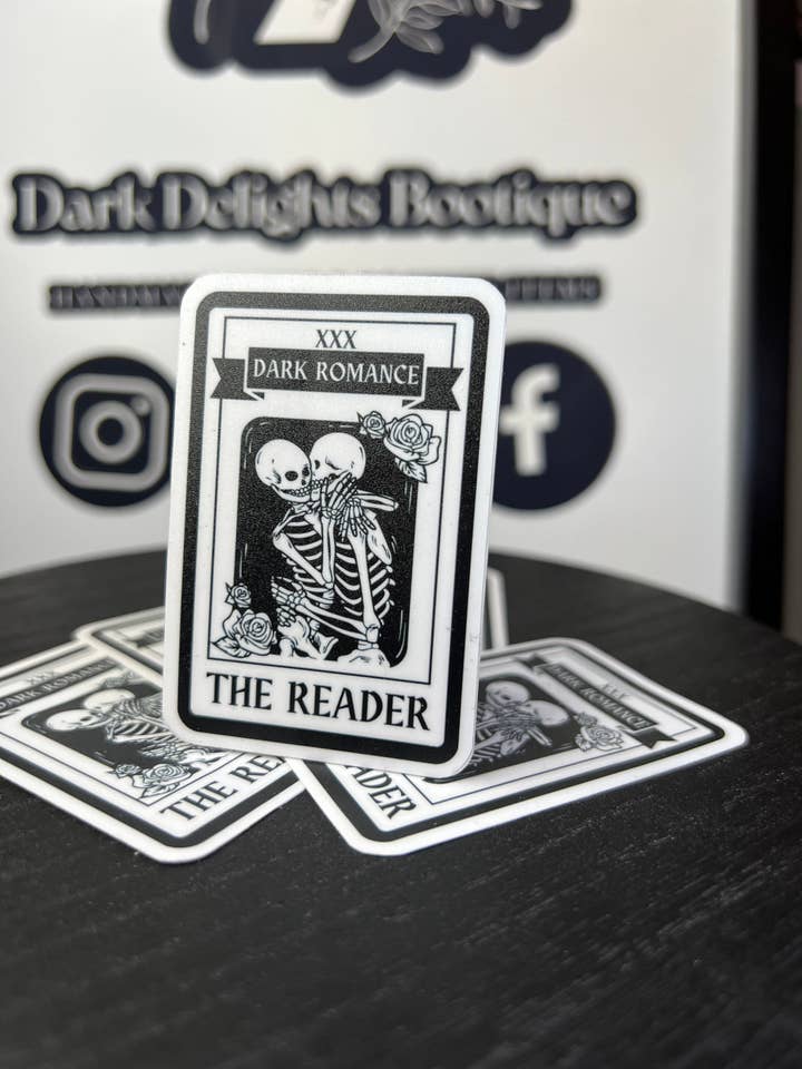 Dark Romance Tarot & Smut Book Sticker For Kindle/Laptop for wholesale by Dark Delights Bootique