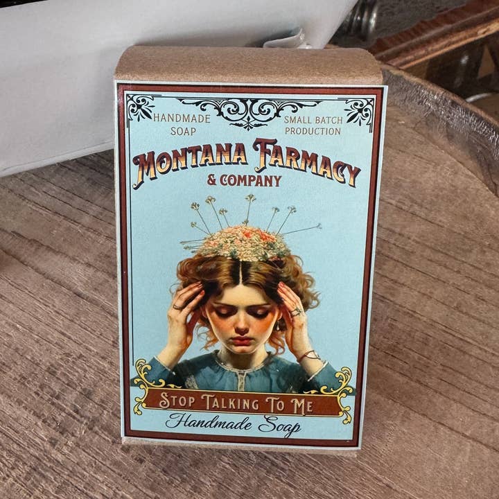Vintage Antique Nouveau Don't Talk 2 me Anxiety lavende Soap for wholesale by Montana Farmacy