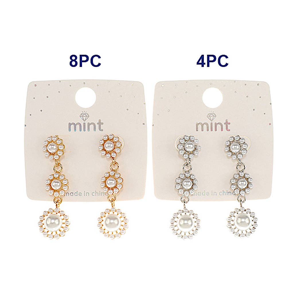Atlas Fashion - Wholesale Dangle Earrings - Pearl Flower Cascade Earring1