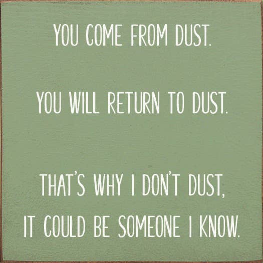 SAWDUST CITY - Wholesale Sign - You come from dust. You will return to dust- Funny Wood Sign6