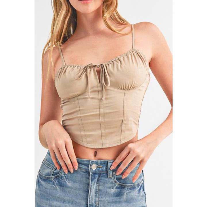 UP CLOTHING - Wholesale Tank Top - Women's - PEASANT HANKERCHIEF HEM SMOCKED CAMI TOP1