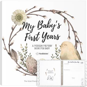 Baby Milestone Book, Chambray