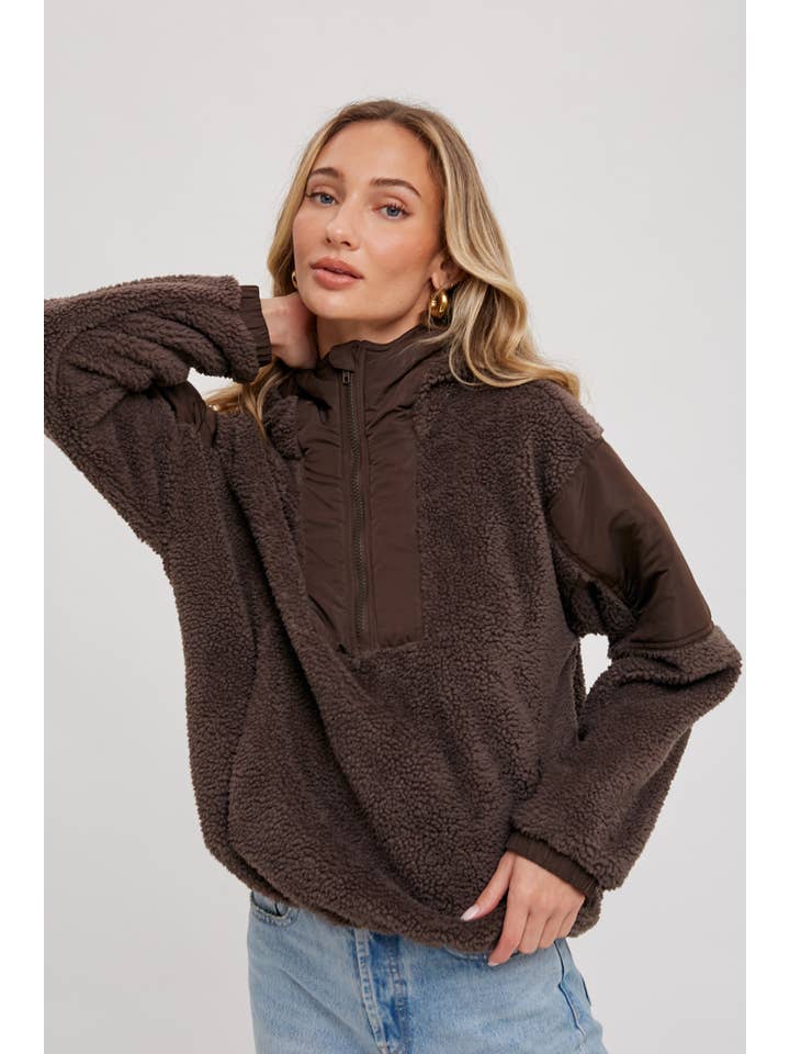 Bluivy - Wholesale Hoodie - Women's - FAUX SHEARLING CONTRAST HOODIE15
