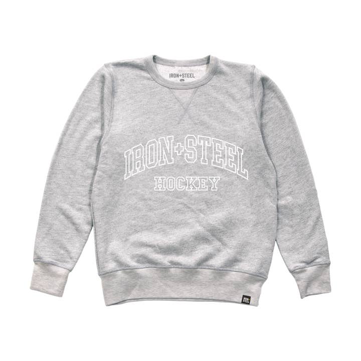Iron+Steel Hockey Crew Heather Gray for wholesale by Iron+Steel Hockey
