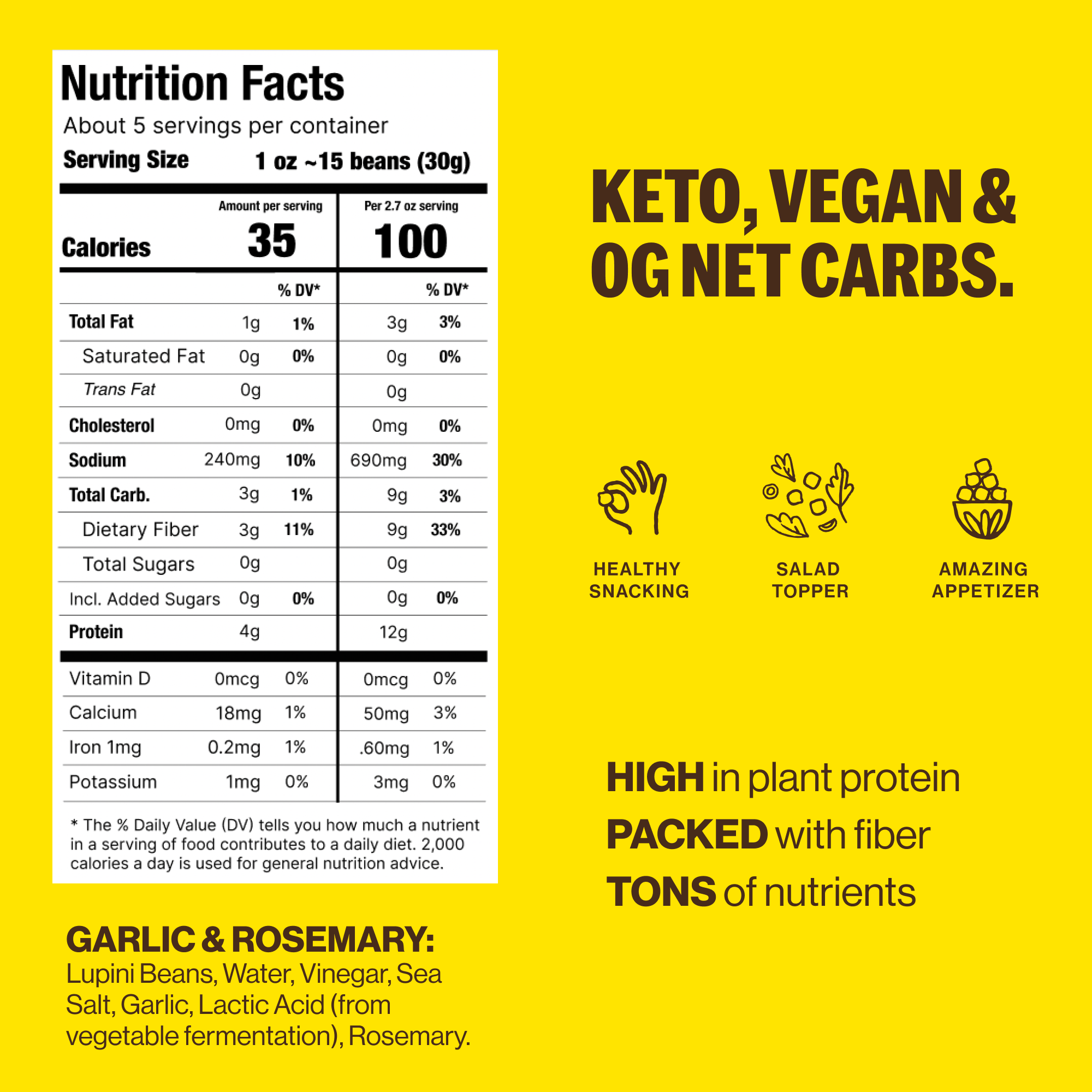 Brami - Vente Encas soufflé - Snacking Italien Lupini Haricots - Ail & Romarin (150g)6