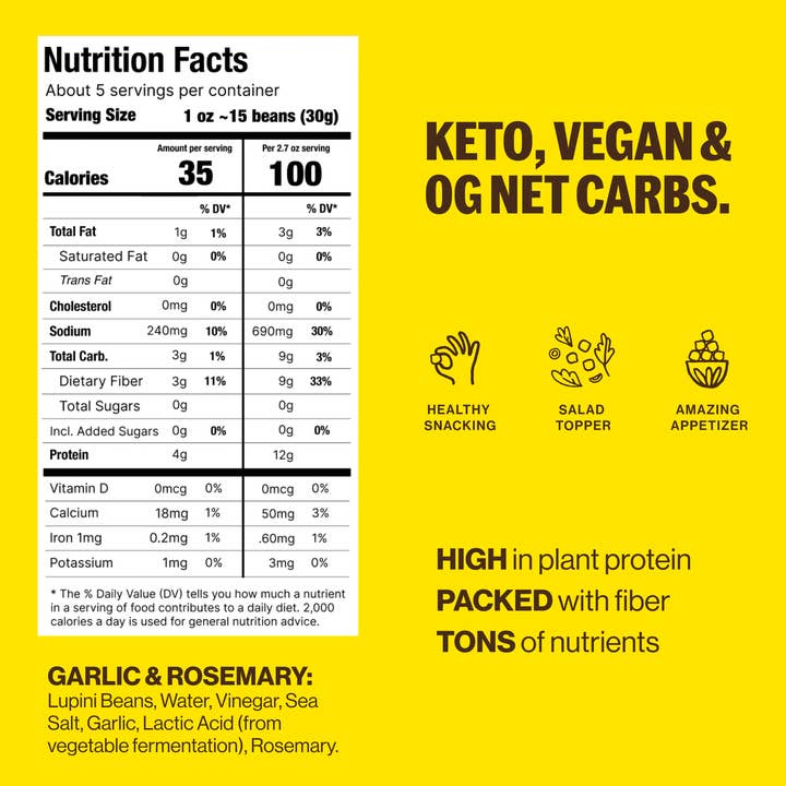 Brami - Wholesale Puffed Snack - Italian Snacking Lupini Beans - Garlic & Rosemary (150g)6